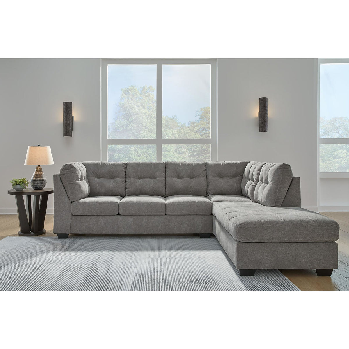 Marleton 2 Piece Sectional with Chaise - Gray - Right Facing